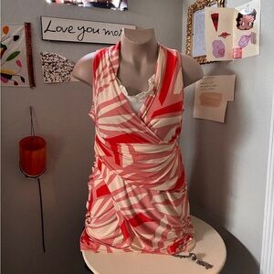 RACHEL Rachel Roy Coral, Pink & Cream Geometric Dress